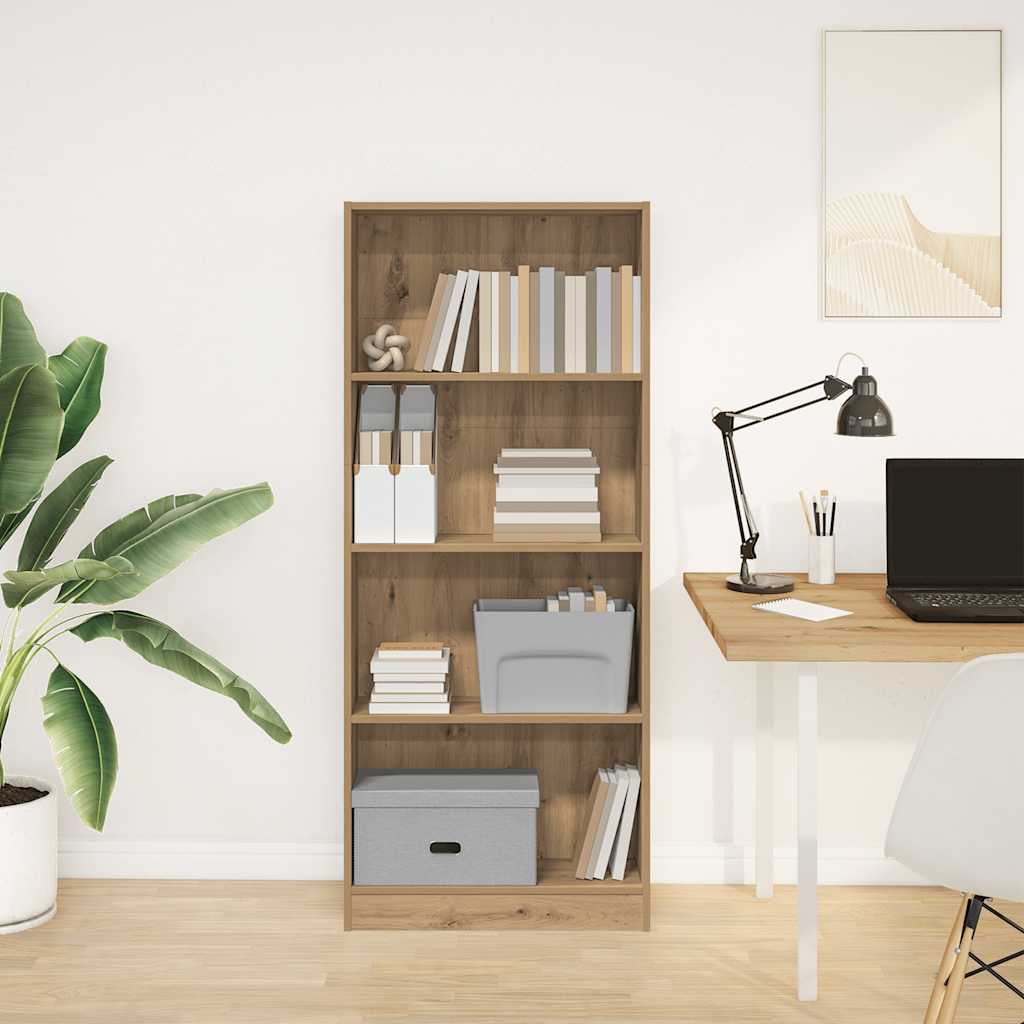 Bibliothèque chêne artisanal 60x24x143 cm bois d'ingénierie - XIOS