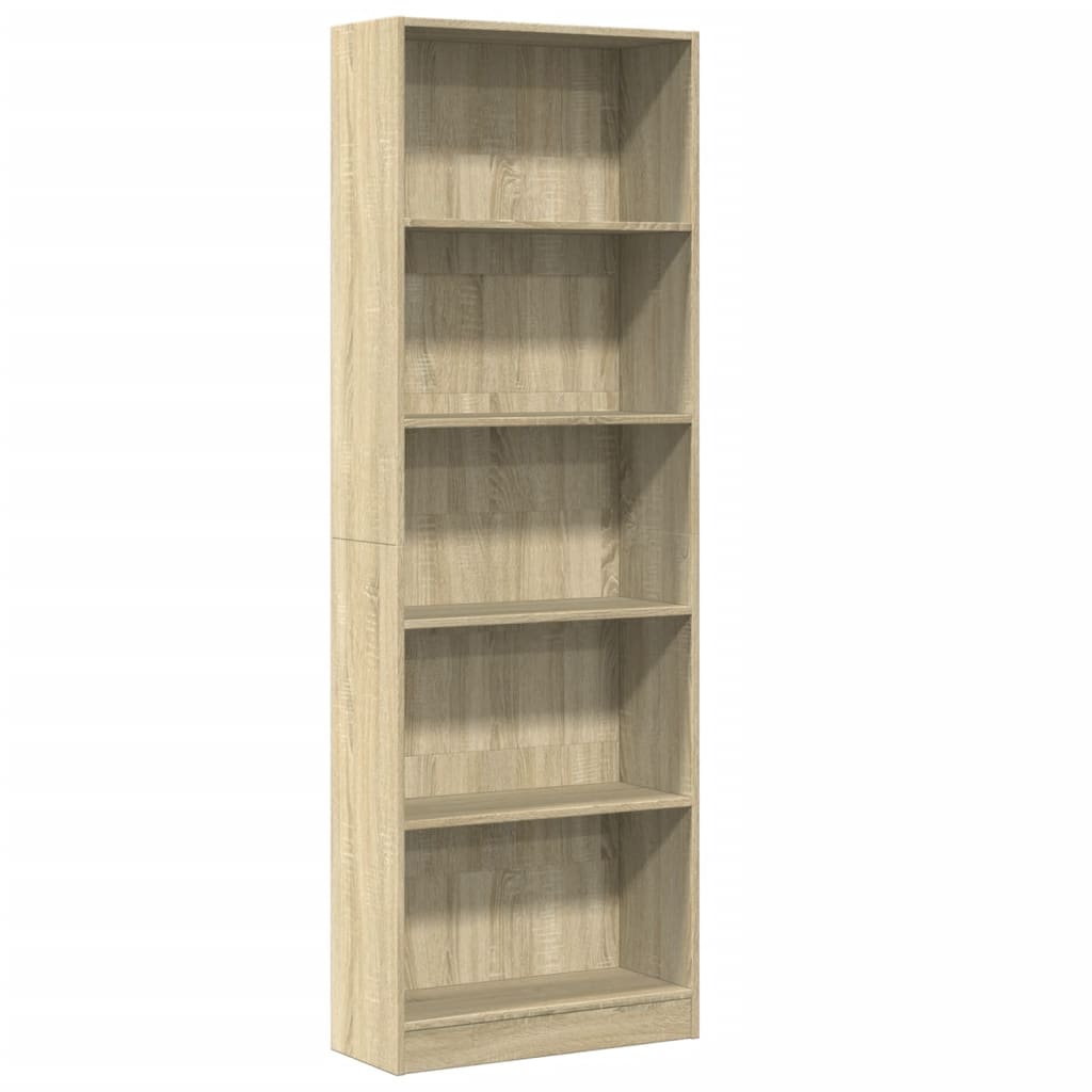 Bibliothèque chêne sonoma 60x24x176 cm bois d'ingénierie - XIOS