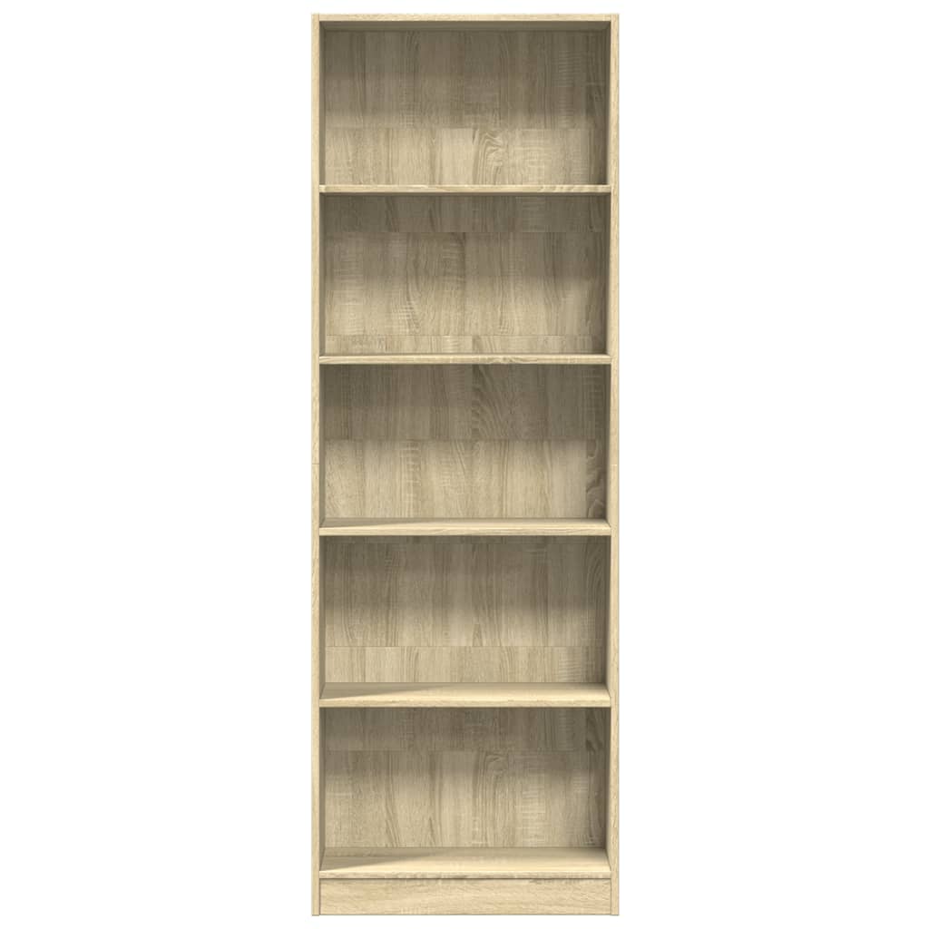 Bibliothèque chêne sonoma 60x24x176 cm bois d'ingénierie - XIOS