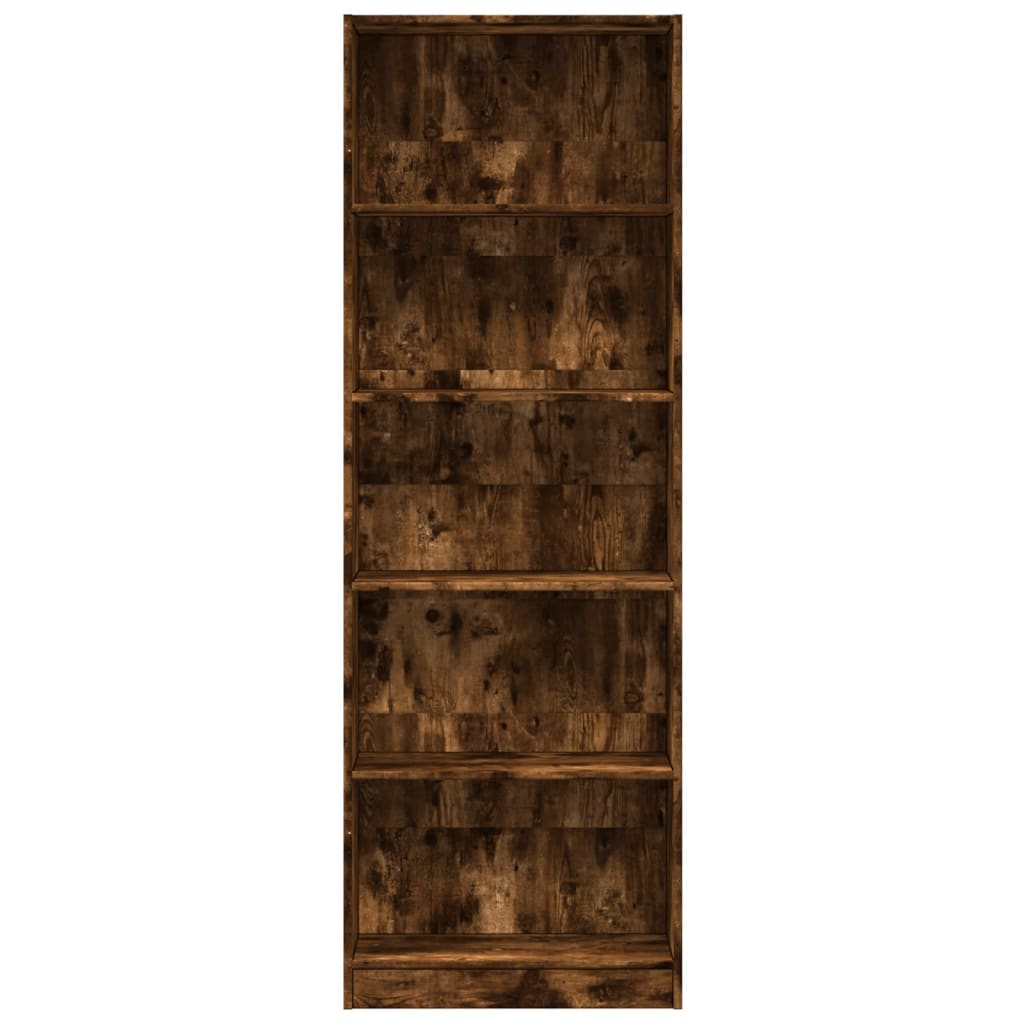 Bibliothèque chêne fumé 60x24x176 cm bois d'ingénierie - XIOS