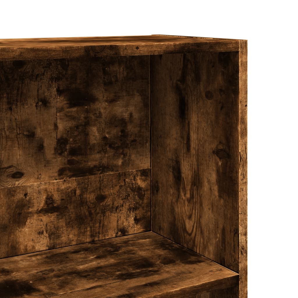 Bibliothèque chêne fumé 60x24x176 cm bois d'ingénierie - XIOS