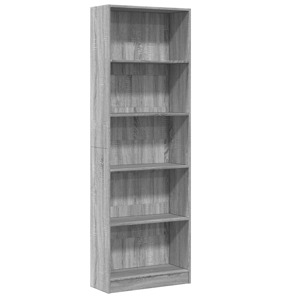 Bibliothèque sonoma gris 60x24x176 cm bois d'ingénierie - XIOS