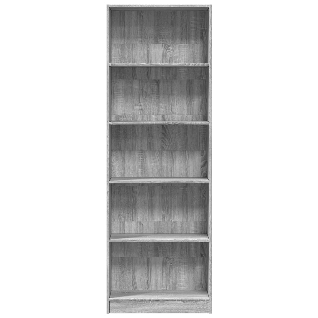 Bibliothèque sonoma gris 60x24x176 cm bois d'ingénierie - XIOS