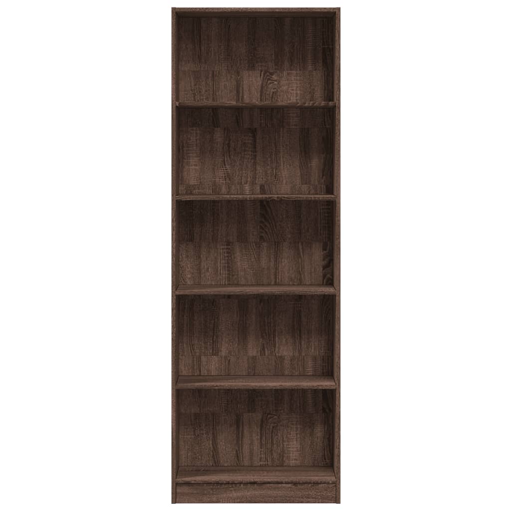 Bibliothèque chêne marron 60x24x176 cm bois d'ingénierie - XIOS