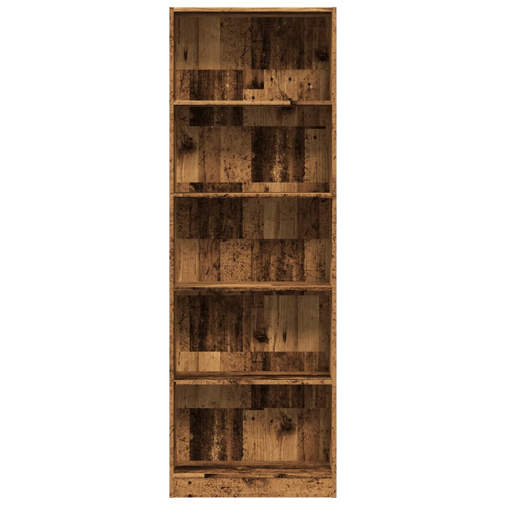 Bibliothèque vieux bois 60x24x176 cm bois d'ingénierie - XIOS