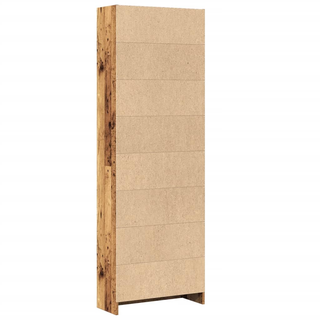Bibliothèque vieux bois 60x24x176 cm bois d'ingénierie - XIOS