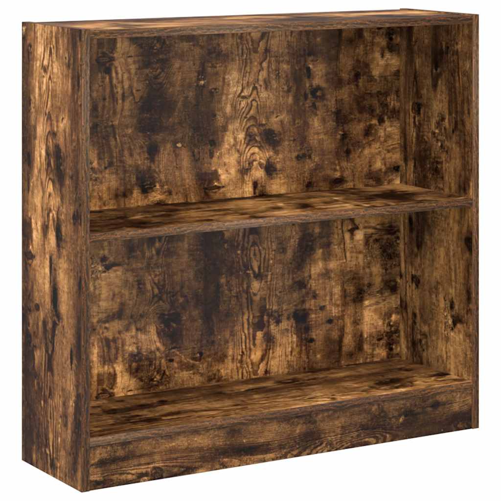 Bibliothèque chêne fumé 80x24x76 cm bois d'ingénierie - XIOS