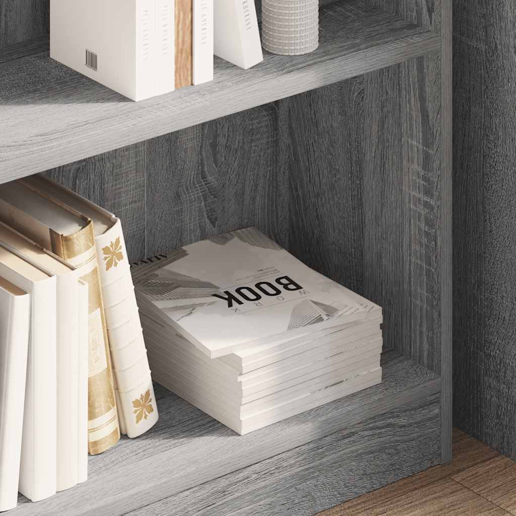 Bibliothèque sonoma gris 80x24x76 cm bois d'ingénierie - XIOS