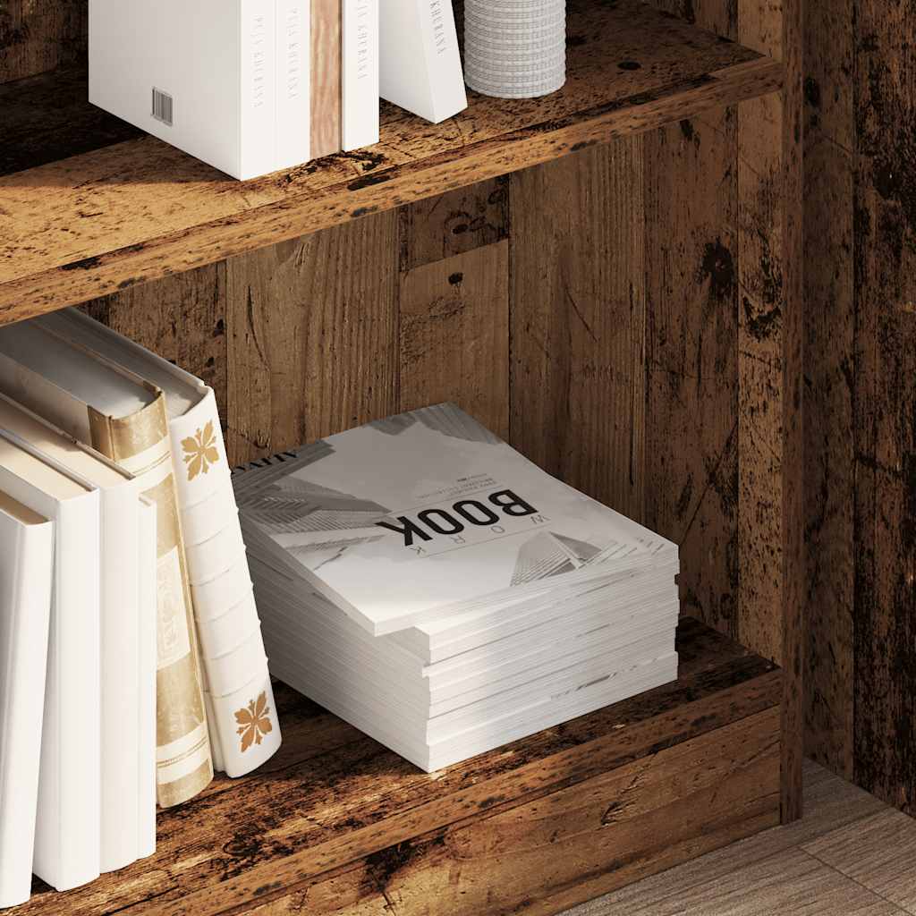 Bibliothèque vieux bois 80x24x76 cm bois d'ingénierie - XIOS
