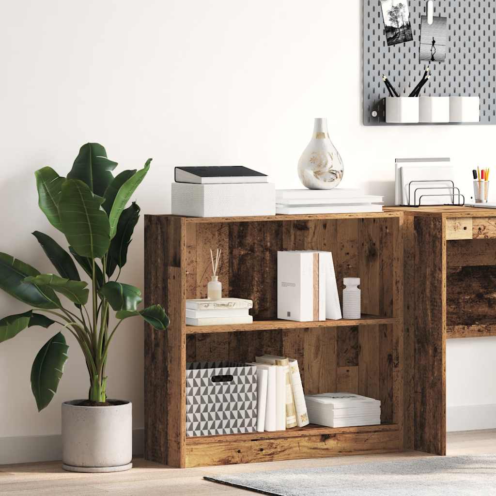 Bibliothèque vieux bois 80x24x76 cm bois d'ingénierie - XIOS