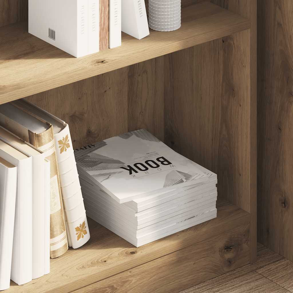 Bibliothèque chêne artisanal 80x24x76 cm bois d'ingénierie - XIOS