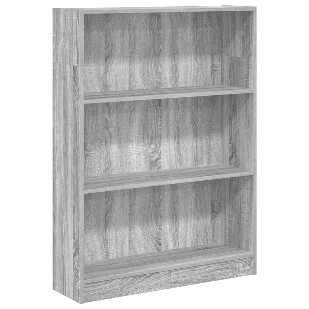 Bibliothèque sonoma gris 80x24x109 cm bois d'ingénierie - XIOS