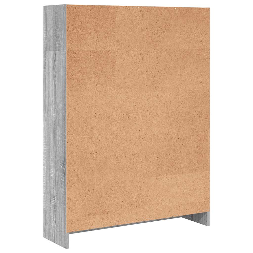 Bibliothèque sonoma gris 80x24x109 cm bois d'ingénierie - XIOS
