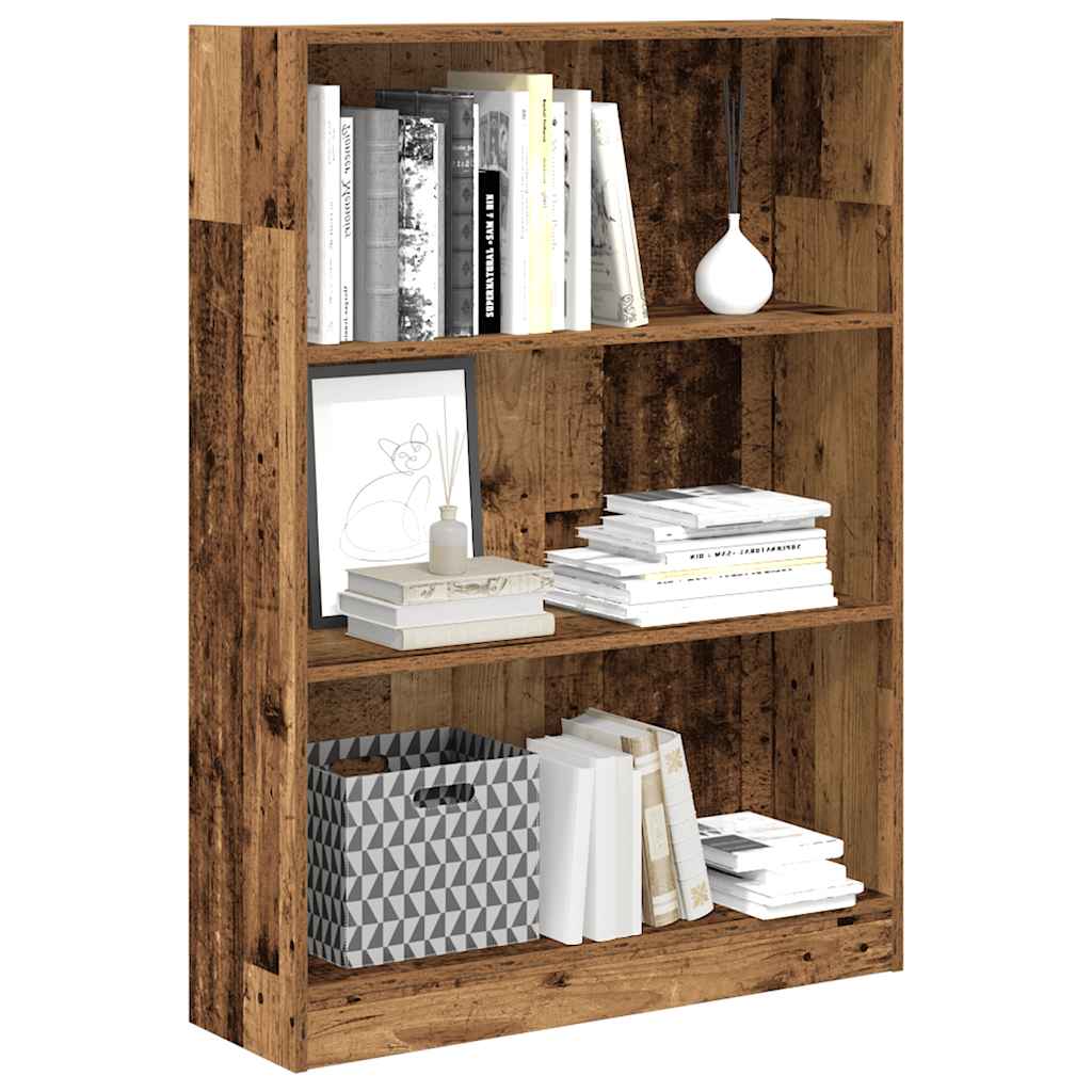 Bibliothèque vieux bois 80x24x109 cm bois d'ingénierie - XIOS
