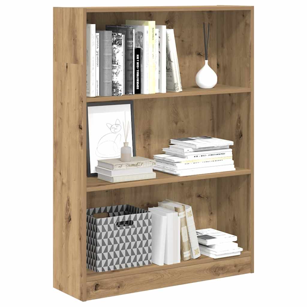 Bibliothèque chêne artisanal 80x24x109 cm bois d'ingénierie - XIOS