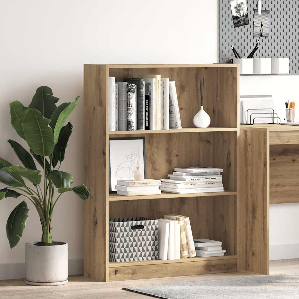 Bibliothèque chêne artisanal 80x24x109 cm bois d'ingénierie - XIOS
