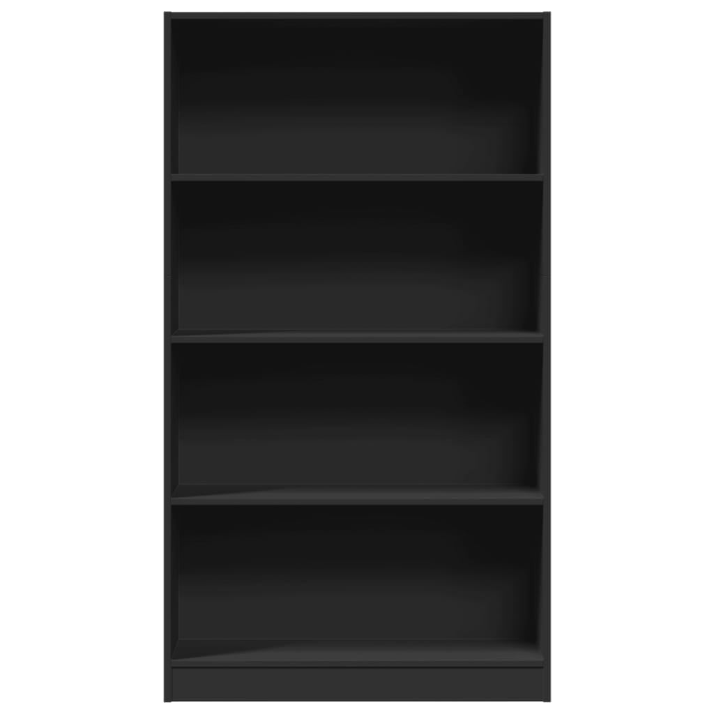 Bibliothèque noir 80x24x143 cm bois d'ingénierie - XIOS