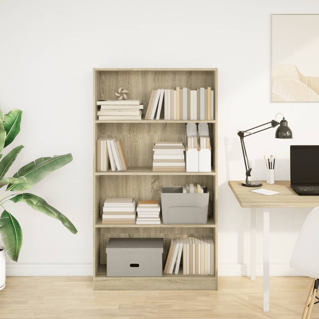 Bibliothèque chêne sonoma 80x24x143 cm bois d'ingénierie - XIOS