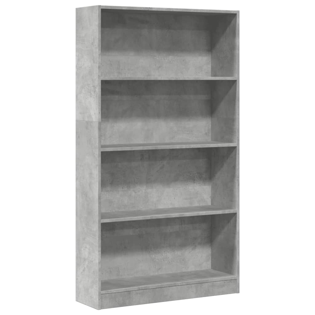 Bibliothèque gris béton 80x24x143 cm bois d'ingénierie - XIOS