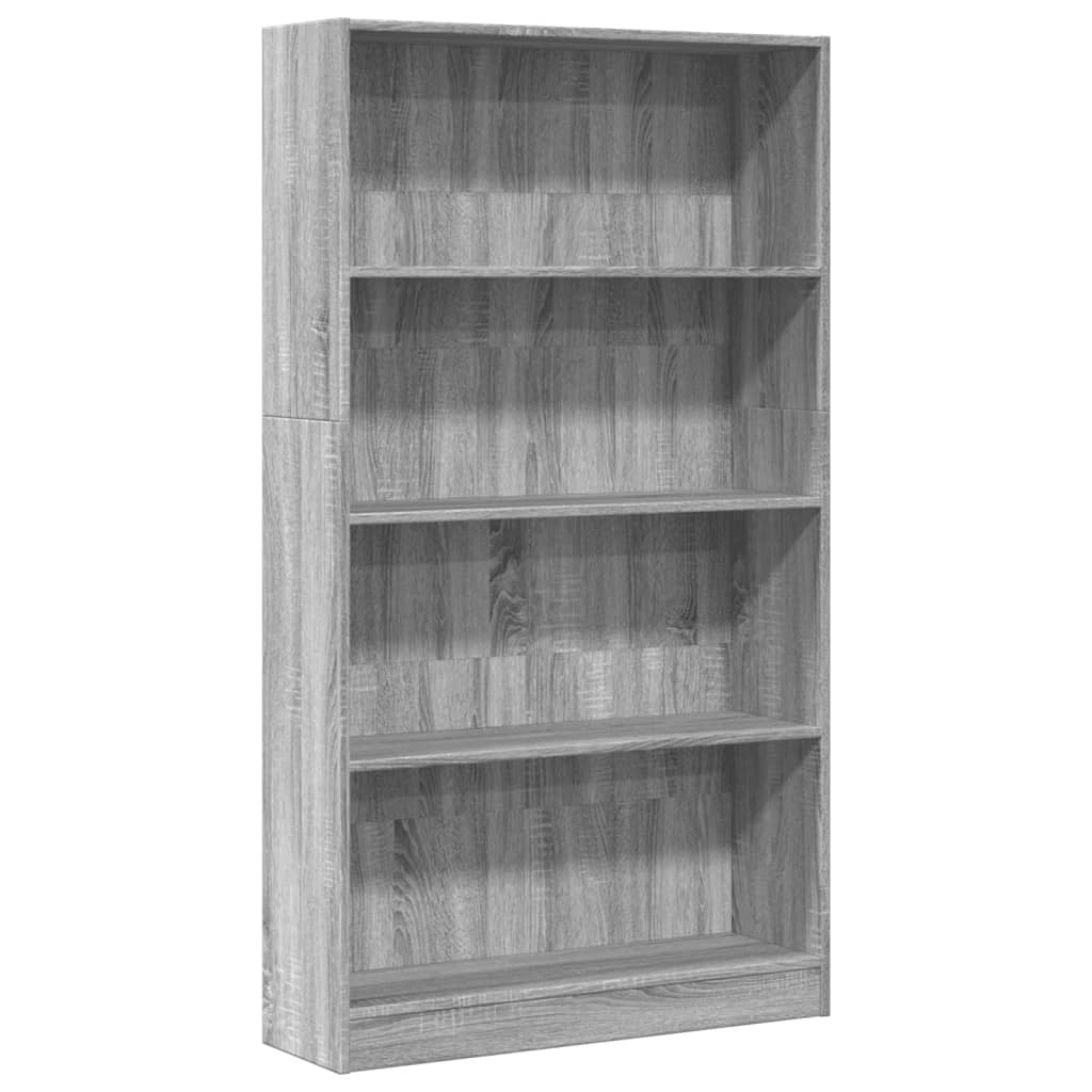 Bibliothèque sonoma gris 80x24x143 cm bois d'ingénierie - XIOS