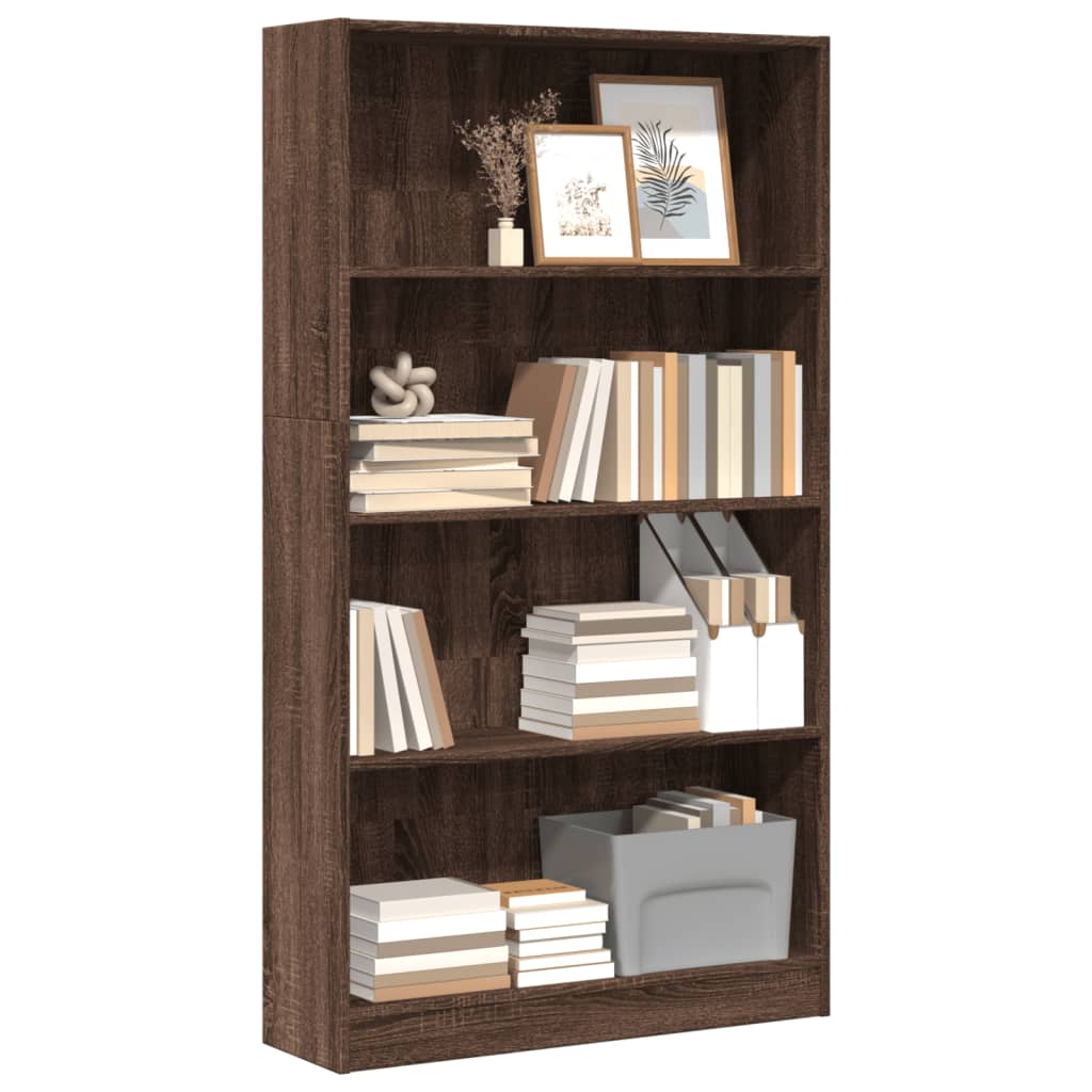 Bibliothèque chêne marron 80x24x143 cm bois d'ingénierie - XIOS