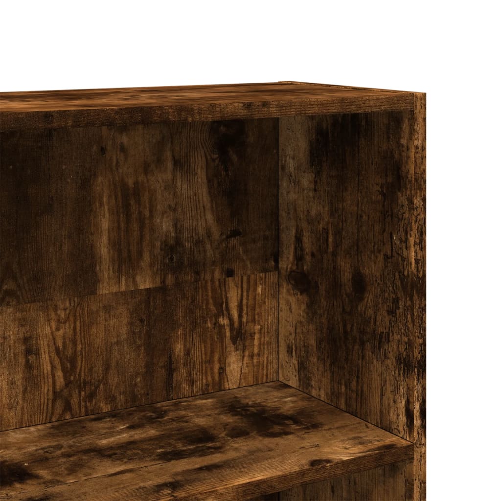 Bibliothèque chêne fumé 80x24x176 cm bois d'ingénierie - XIOS