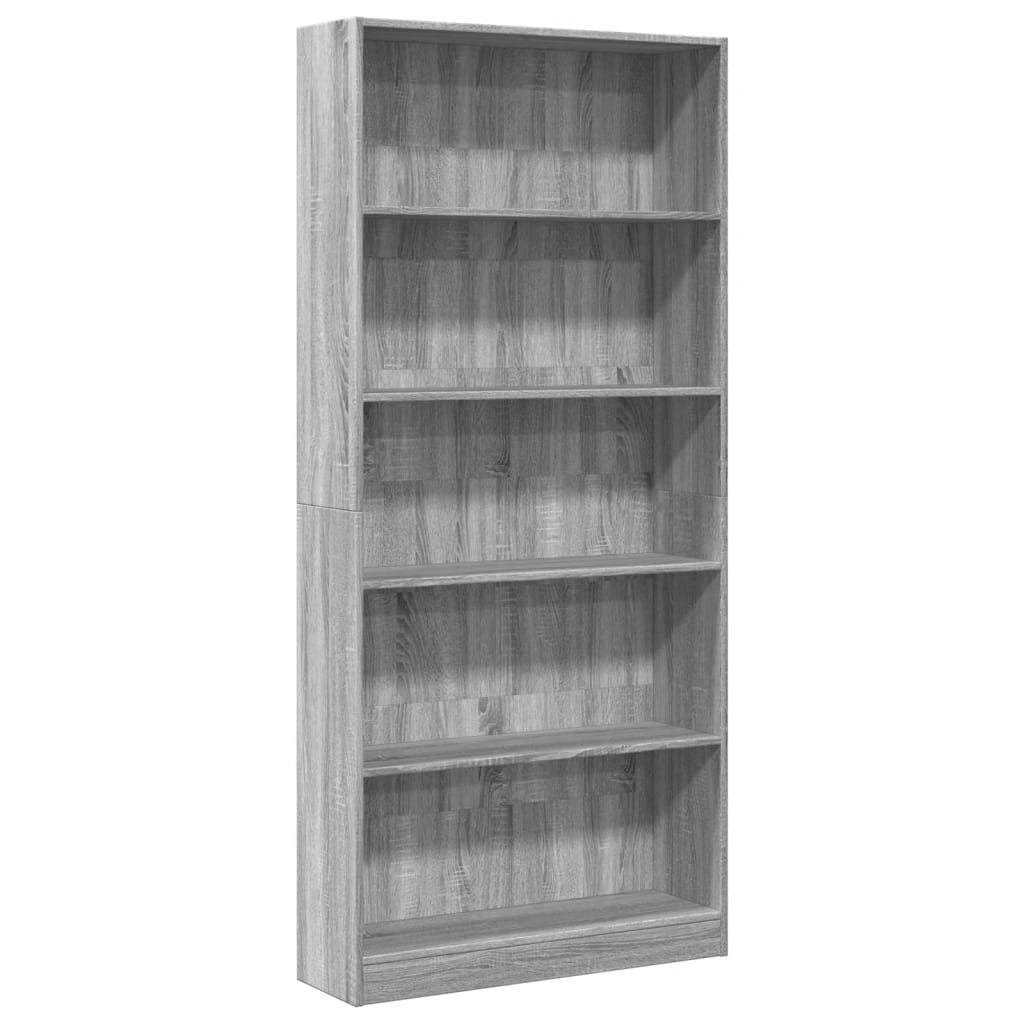 Bibliothèque sonoma gris 80x24x176 cm bois d'ingénierie - XIOS