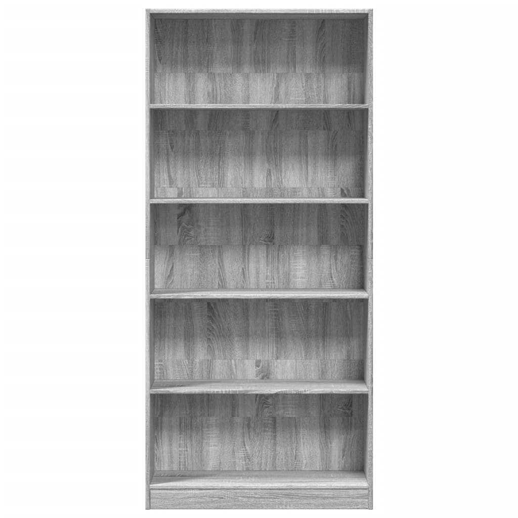 Bibliothèque sonoma gris 80x24x176 cm bois d'ingénierie - XIOS