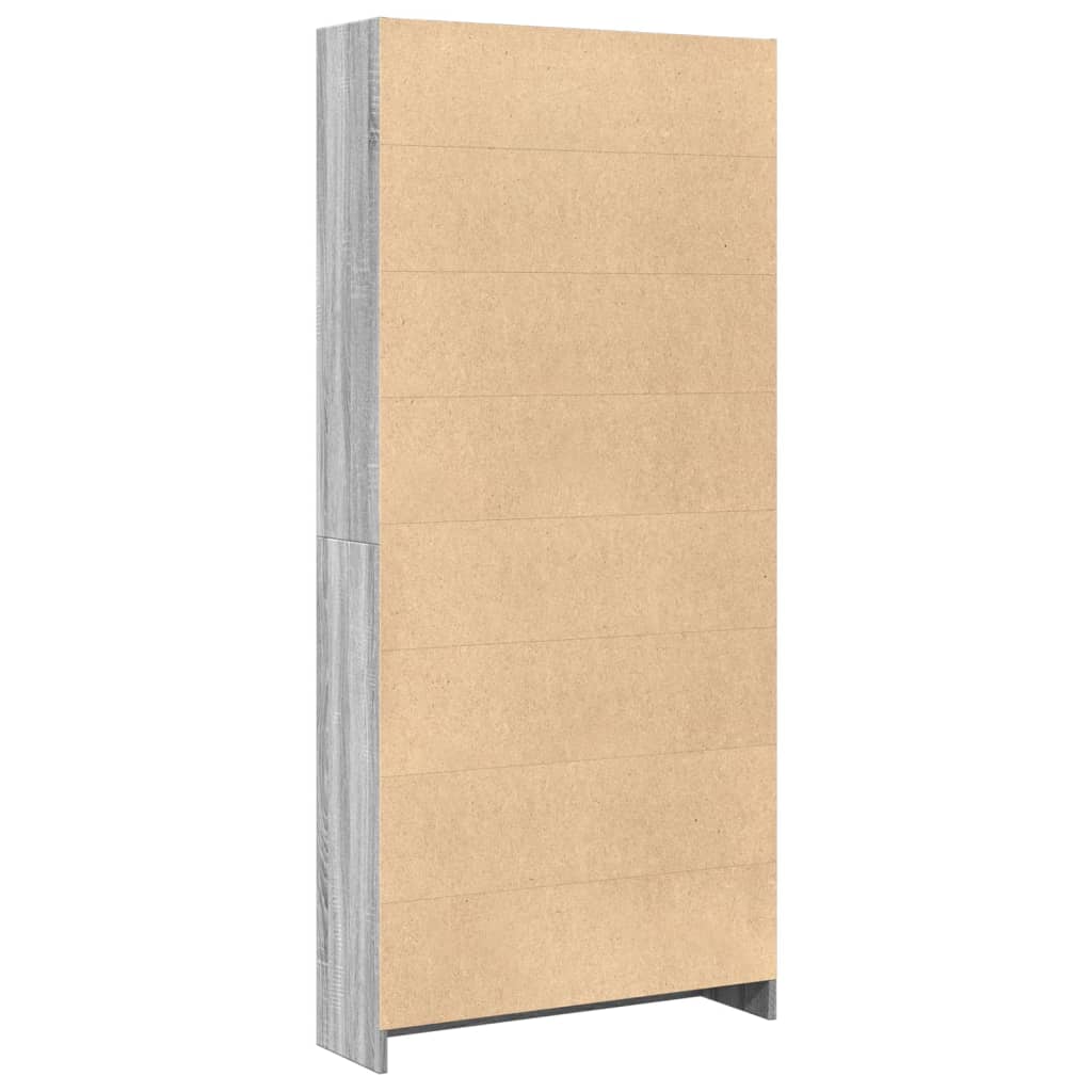 Bibliothèque sonoma gris 80x24x176 cm bois d'ingénierie - XIOS