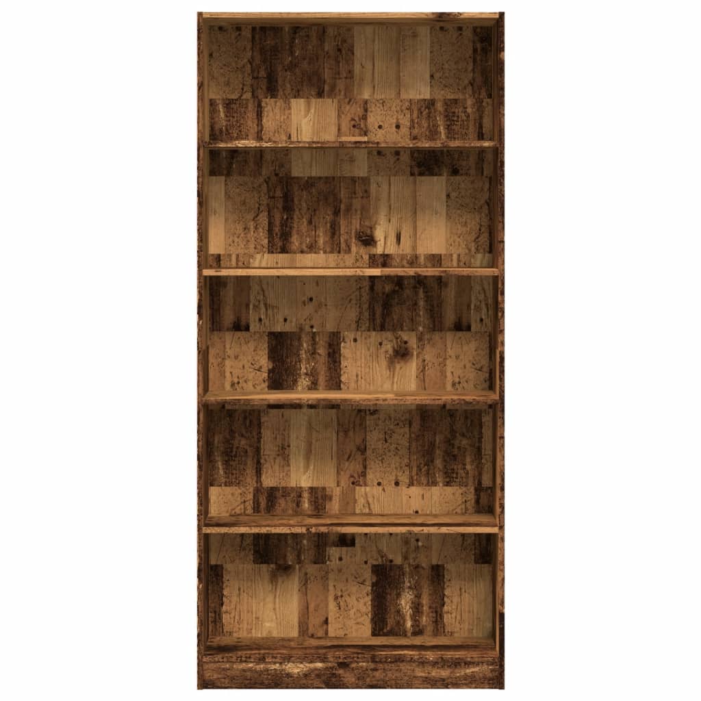 Bibliothèque vieux bois 80x24x176 cm bois d'ingénierie - XIOS