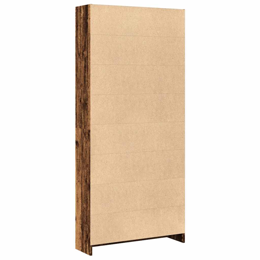 Bibliothèque vieux bois 80x24x176 cm bois d'ingénierie - XIOS