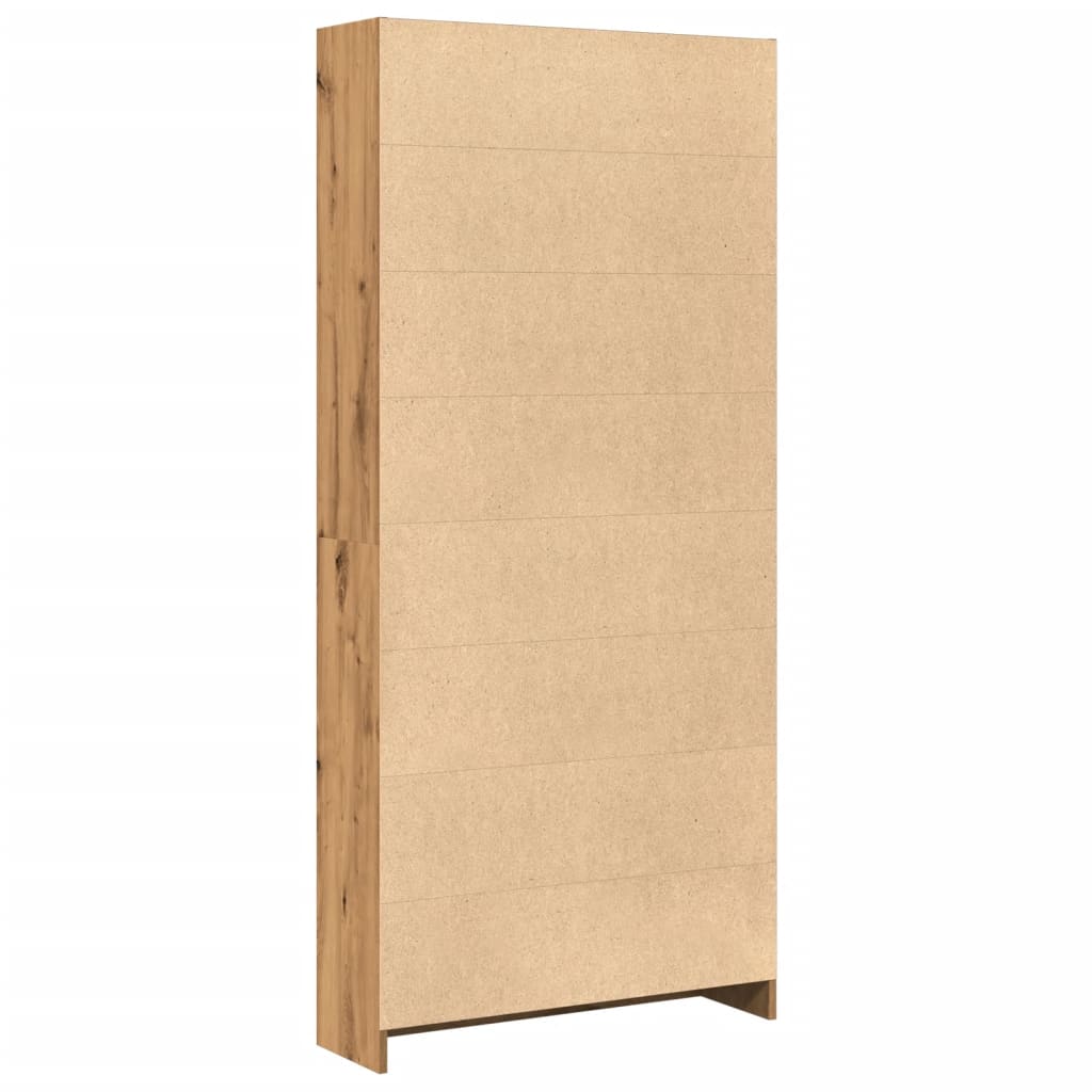 Bibliothèque chêne artisanal 80x24x176 cm bois d'ingénierie - XIOS
