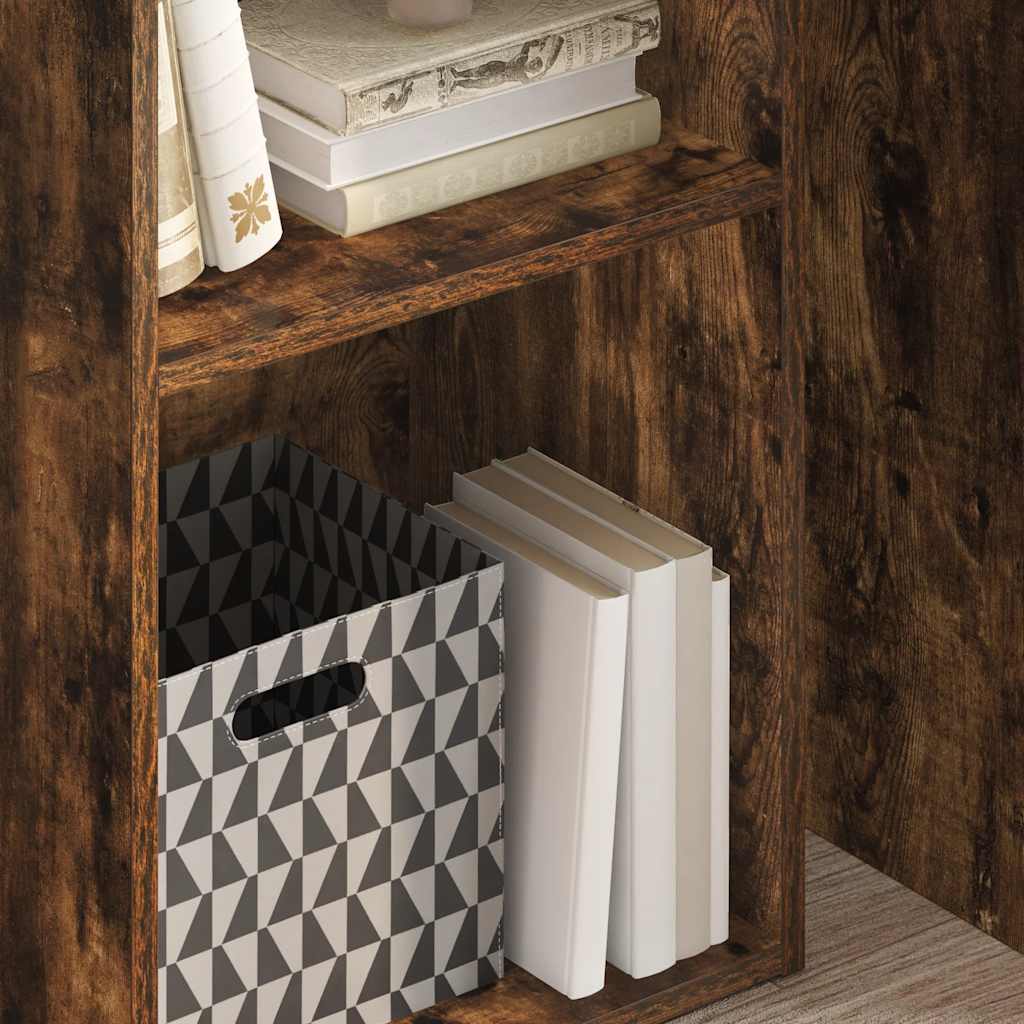 Bibliothèque chêne fumé 40x30x77 cm bois d'ingénierie - XIOS