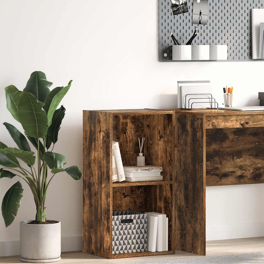 Bibliothèque chêne fumé 40x30x77 cm bois d'ingénierie - XIOS