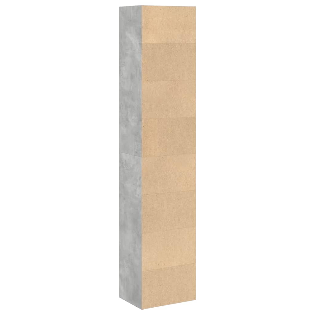 Bibliothèque gris béton 40x30x189 cm bois d'ingénierie - XIOS