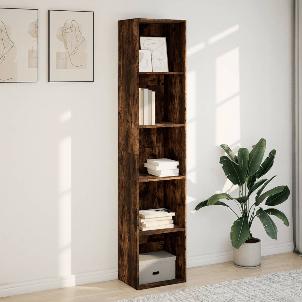 Bibliothèque chêne fumé 40x30x189 cm bois d'ingénierie - XIOS