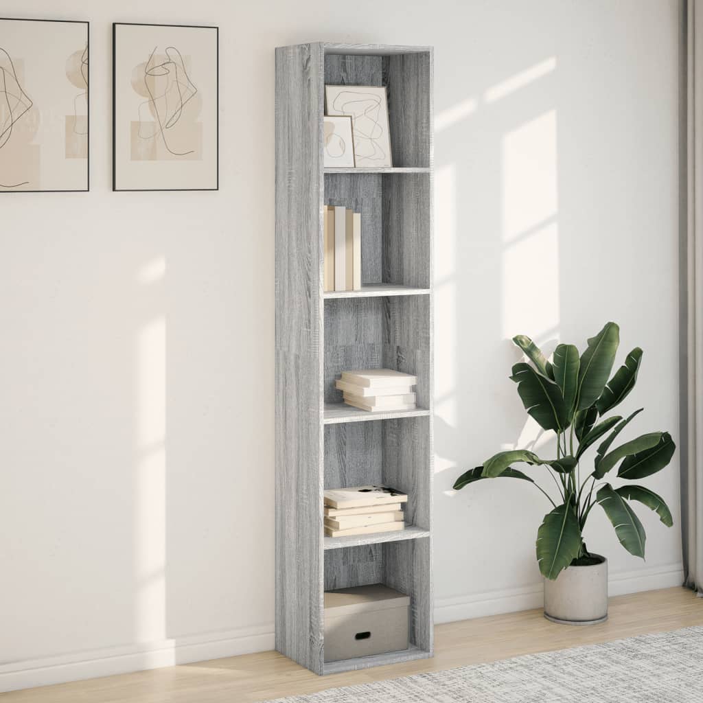 Bibliothèque sonoma gris 40x30x189 cm bois d'ingénierie - XIOS
