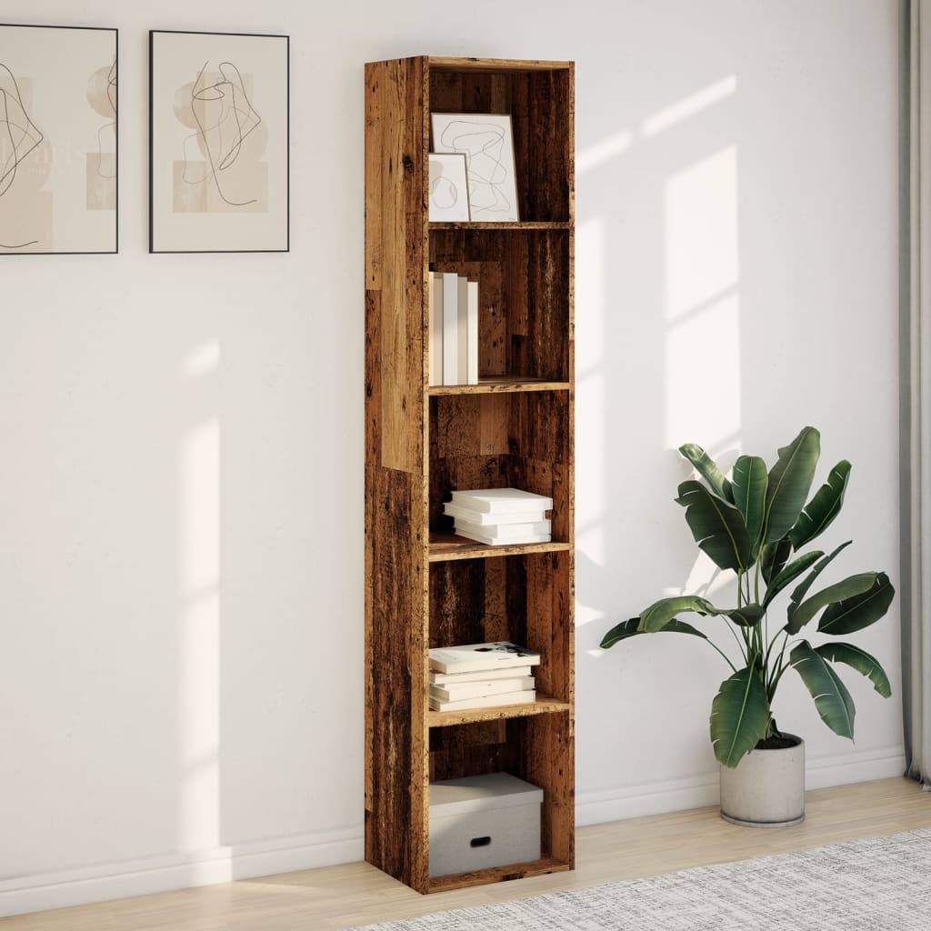 Bibliothèque vieux bois 40x30x189 cm bois d'ingénierie - XIOS