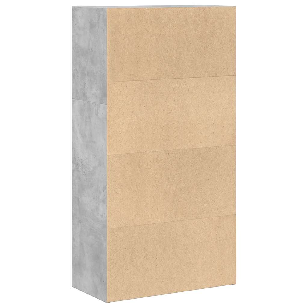 Bibliothèque gris béton 60x30x114 cm bois d'ingénierie - XIOS