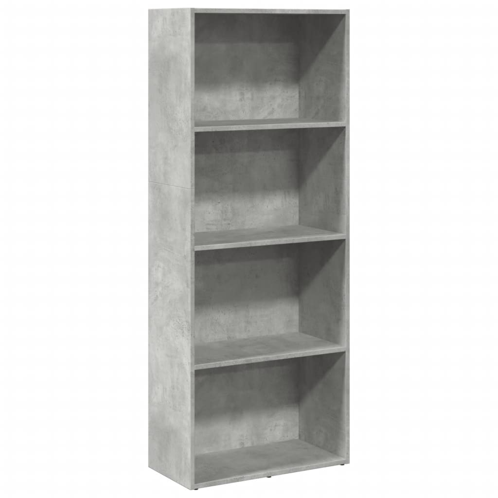 Bibliothèque gris béton 60x30x152 cm bois d'ingénierie - XIOS