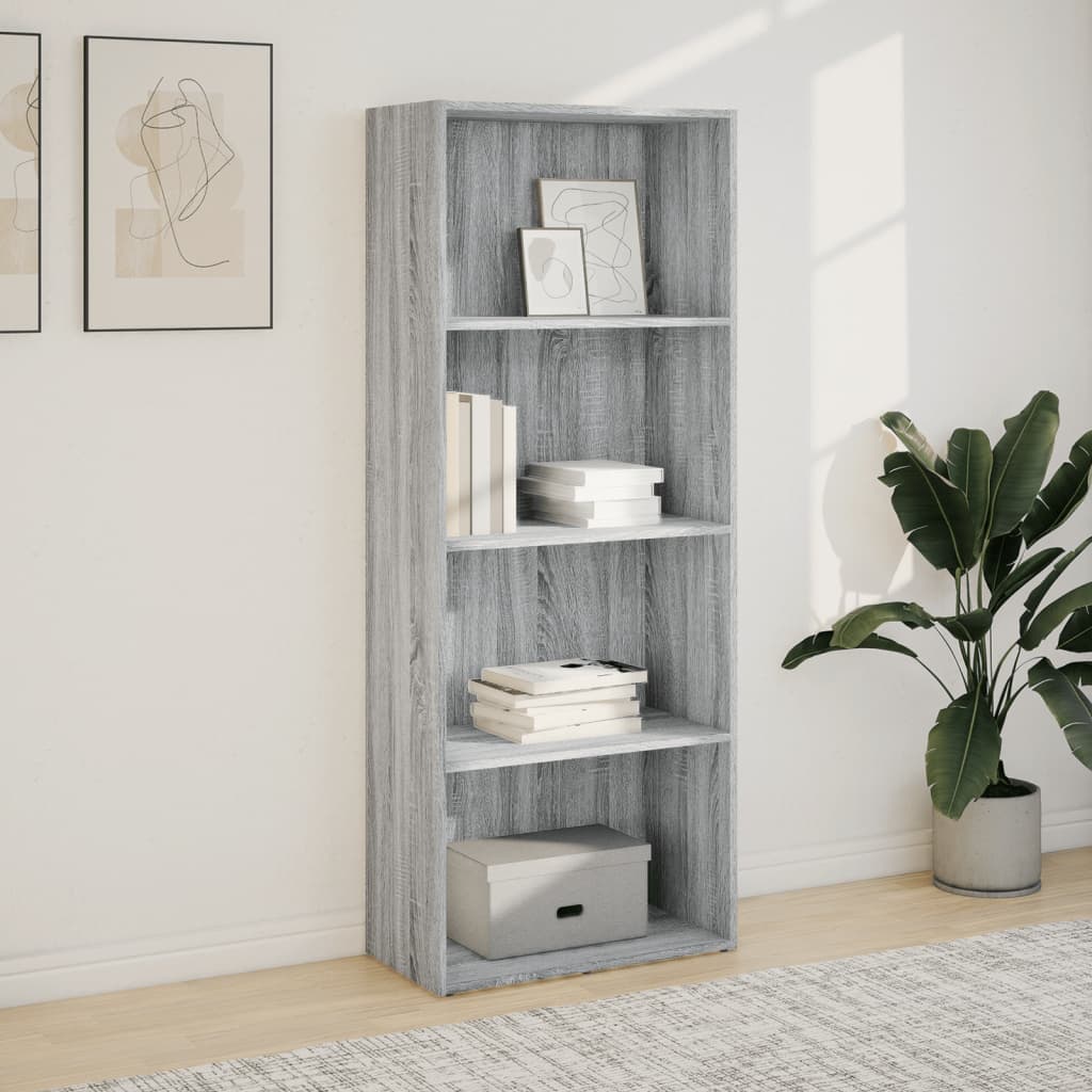 Bibliothèque sonoma gris 60x30x152 cm bois d'ingénierie - XIOS