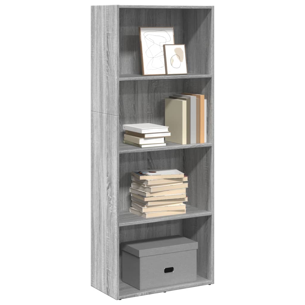 Bibliothèque sonoma gris 60x30x152 cm bois d'ingénierie - XIOS
