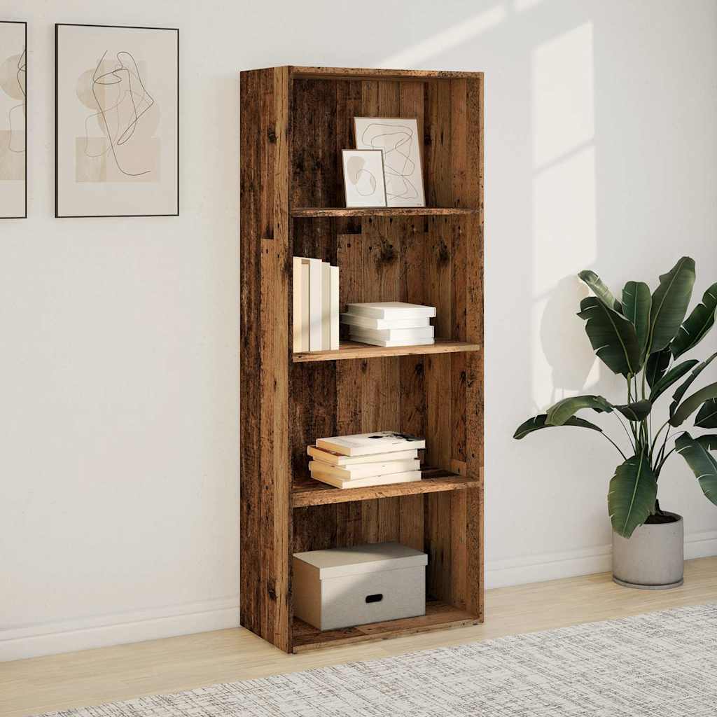 Bibliothèque vieux bois 60x30x152 cm bois d'ingénierie - XIOS