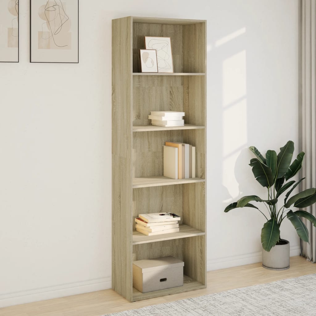 Bibliothèque chêne sonoma 60x30x189 cm bois d'ingénierie - XIOS