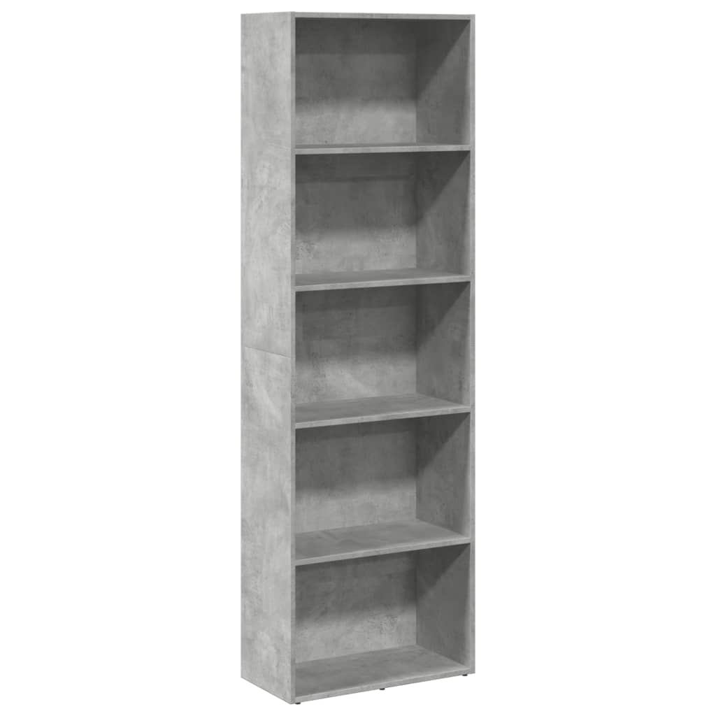 Bibliothèque gris béton 60x30x189 cm bois d'ingénierie - XIOS