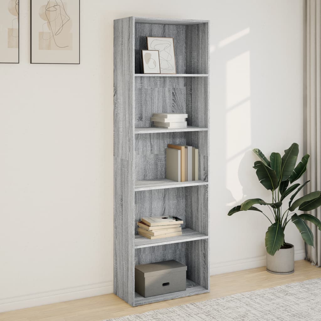 Bibliothèque sonoma gris 60x30x189 cm bois d'ingénierie - XIOS