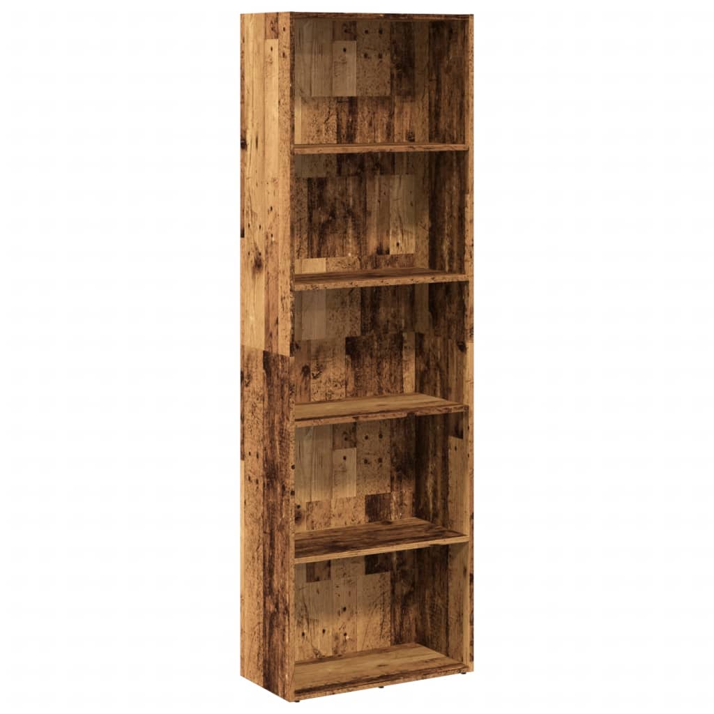 Bibliothèque vieux bois 60x30x189 cm bois d'ingénierie - XIOS