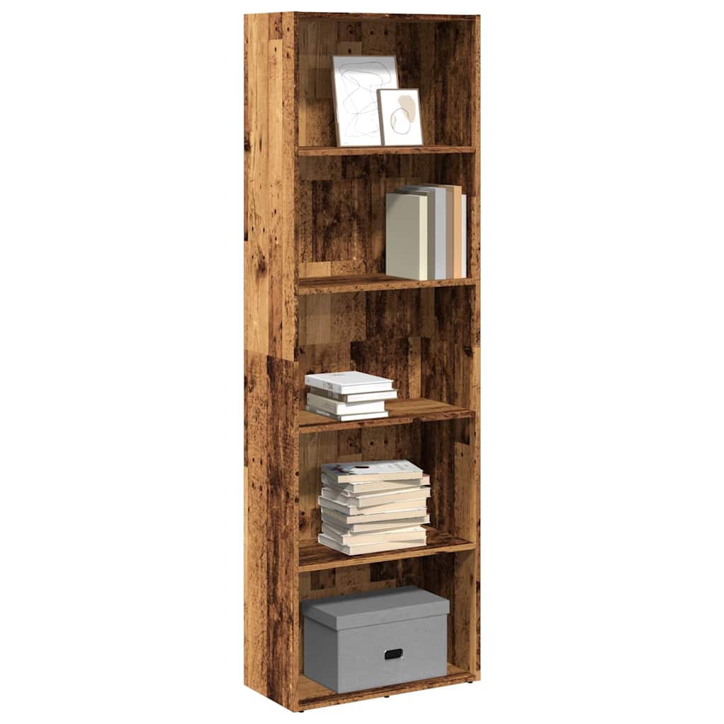 Bibliothèque vieux bois 60x30x189 cm bois d'ingénierie - XIOS