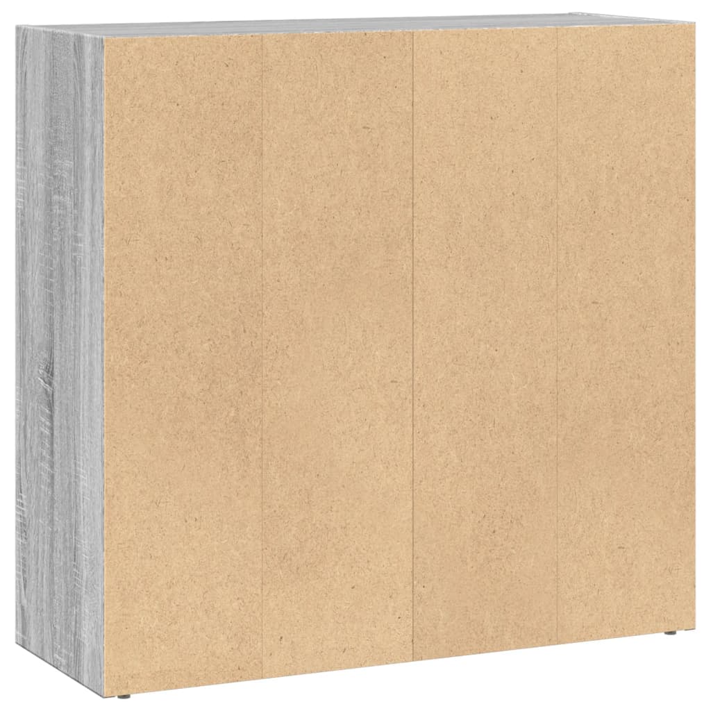 Bibliothèque sonoma gris 80x30x77 cm bois d'ingénierie - XIOS