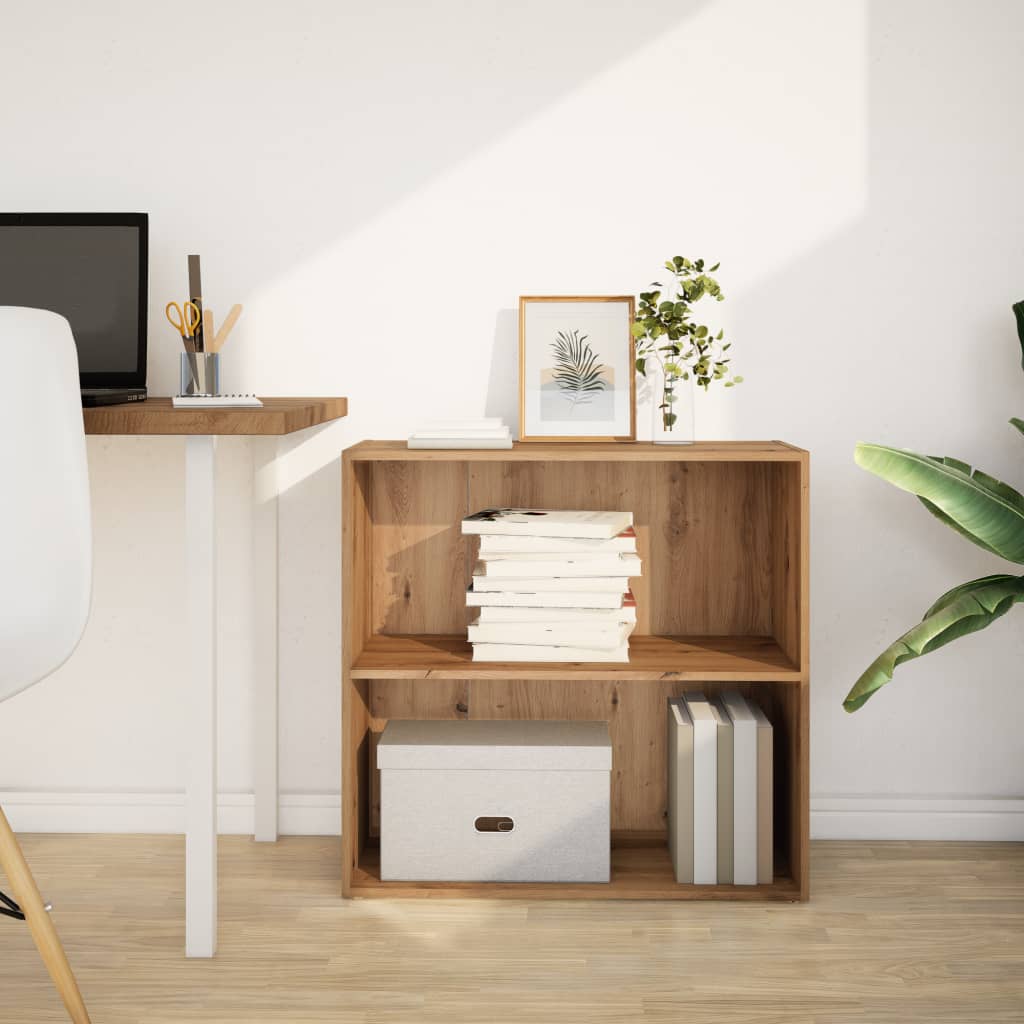 Bibliothèque chêne artisanal 80x30x77 cm bois d'ingénierie - XIOS